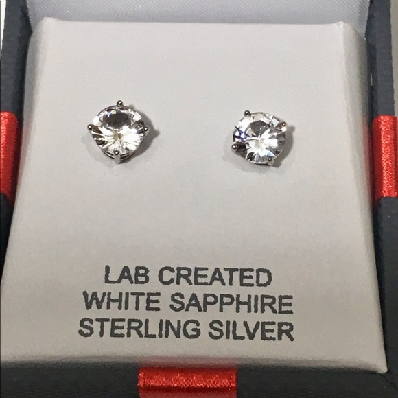 HELD for Shondrae! 2.5 Ct Sapphire SS Earrings NWT - Picture 3 of 5